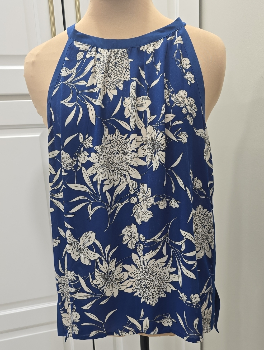 Collective Concepts Royal Blue Floral Halter Top